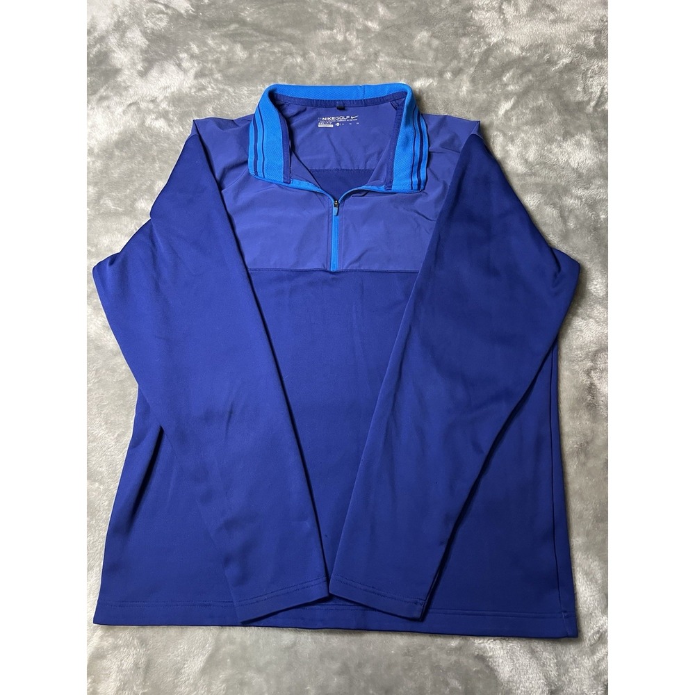 Nike Golf Dri-FIT Blue XL Men's Long Sleeve 1/4 Zip Long Sleeve Pullover